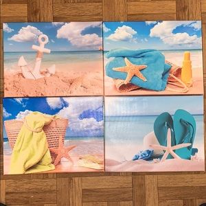 4pc Ocean View Canvas Wall Art